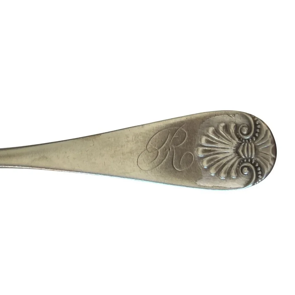 Antique 1889 Silver Spoon With Shell & Floral Design By Wm Rogers B153